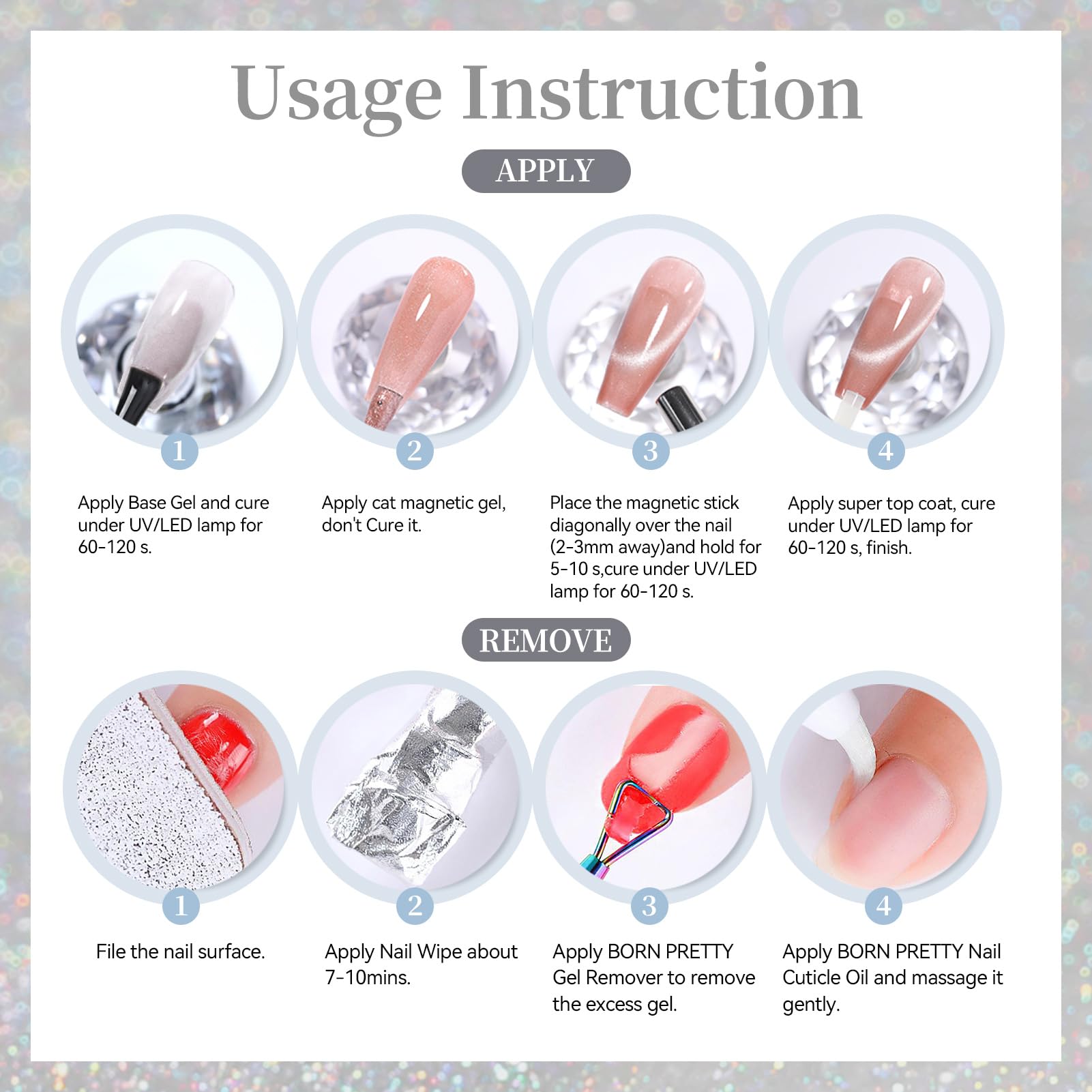 Born Pretty finished manicure on hands in lifestyle setting highlighting glossy professional look