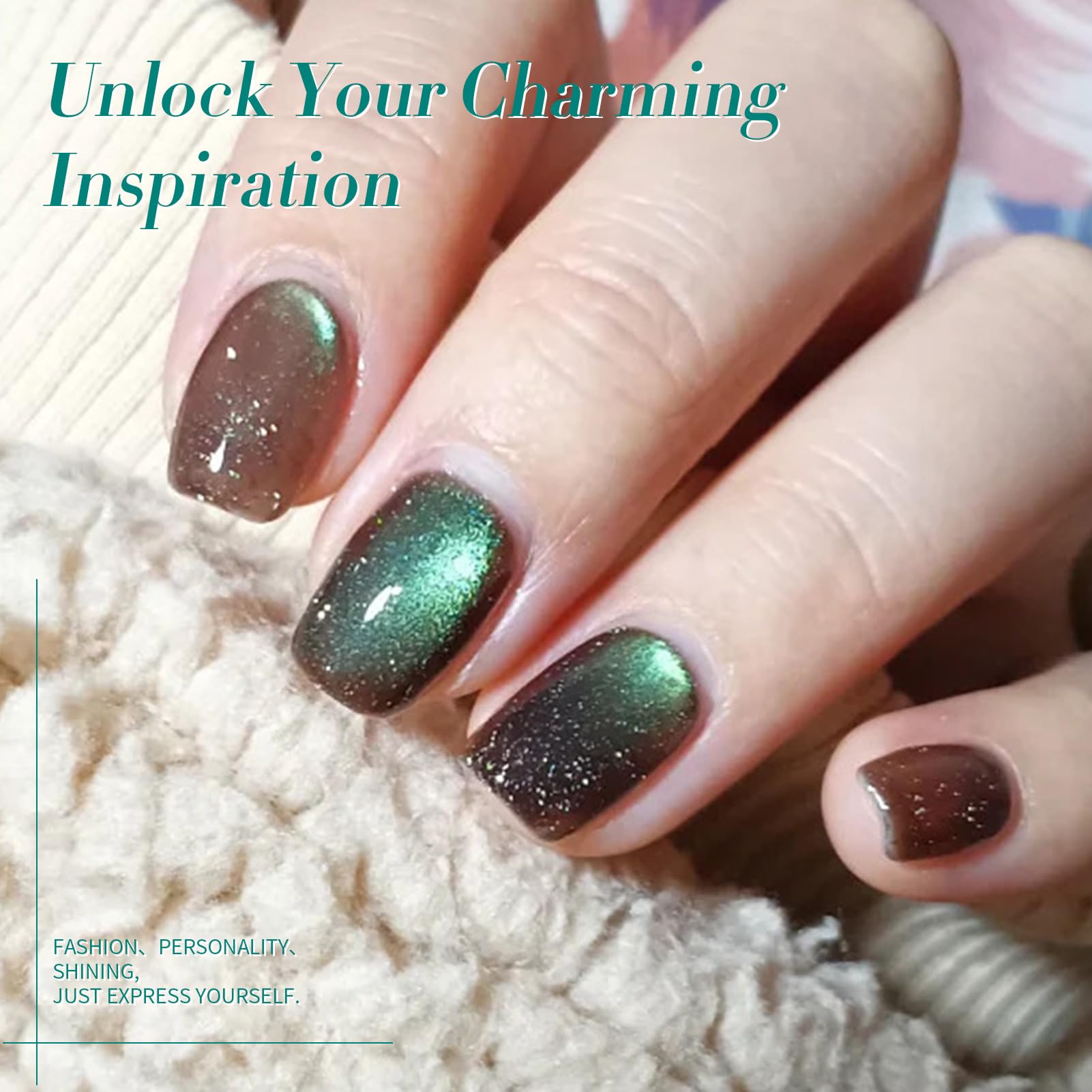 Born Pretty magnet held over wet gel showing cat-eye formation for creative patterns