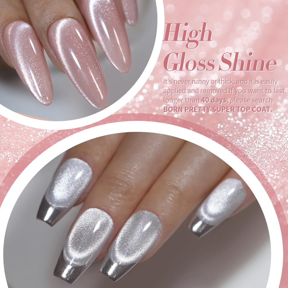 Born Pretty magnet effect on fingers creating luminous stripe, illustrating easy technique benefit
