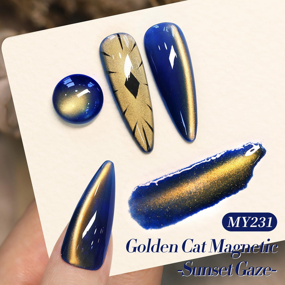 Born Pretty magnet held over nail creating cat-eye streak benefit: dramatic light shift