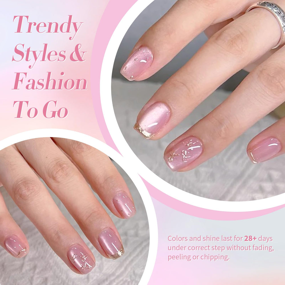 Born Pretty magnet held over wet gel creating cat-eye shimmer benefit