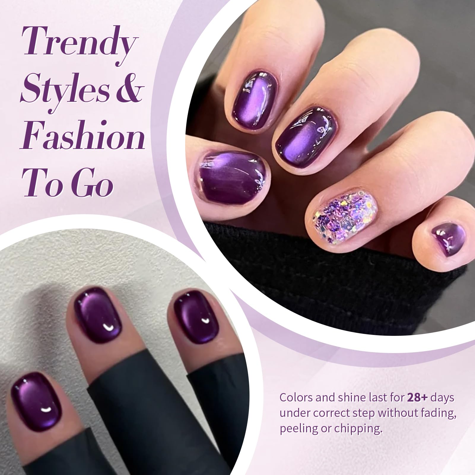 Born Pretty magnet held over nail showing how to create cat-eye effect