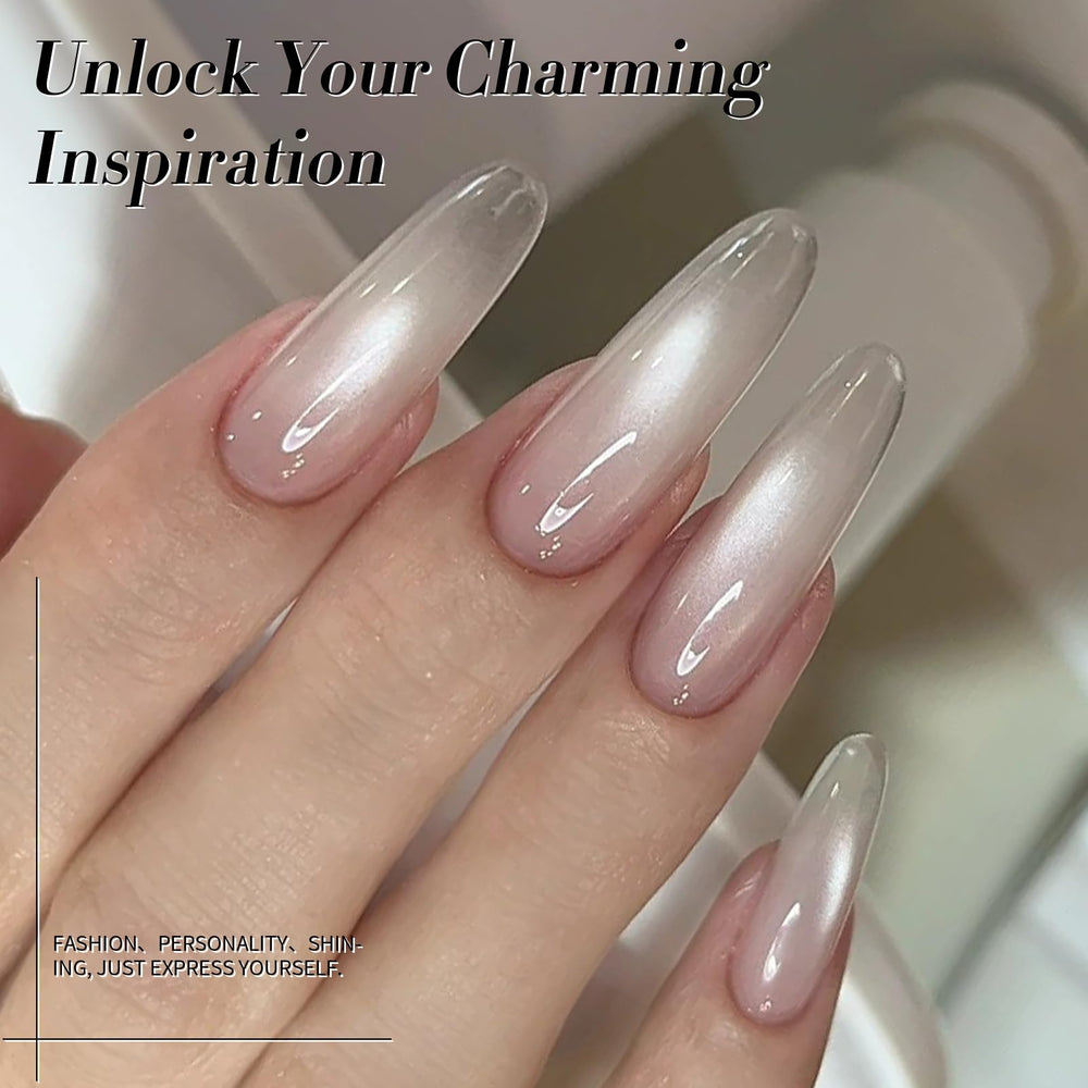 Born Pretty magnet held over nail creating cat-eye effect for precise design