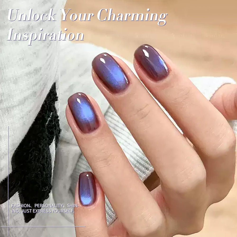 Born Pretty magnet held above wet gel forming cat-eye stripe for precise patterns