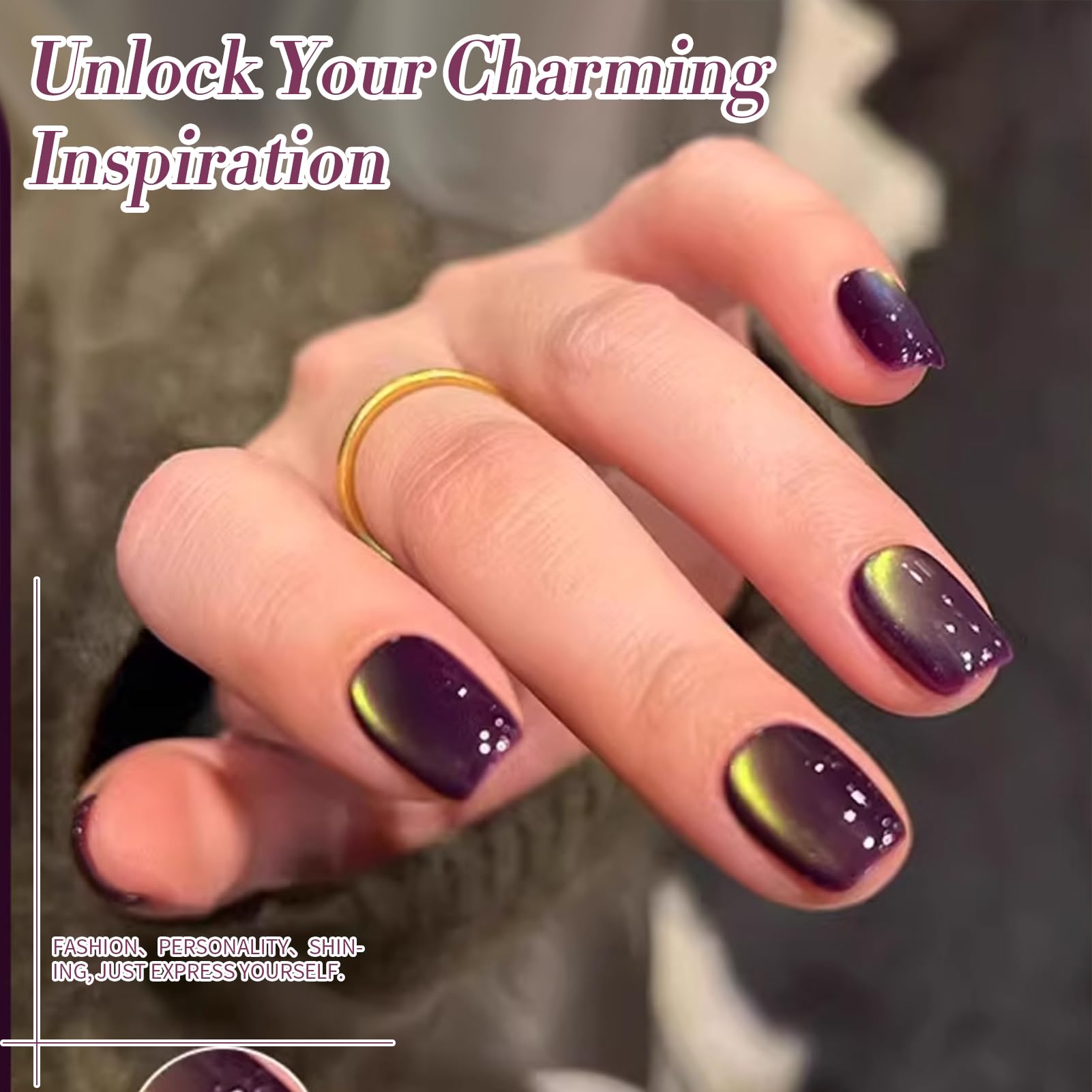 Born Pretty magnet in use creating stripe pattern for precise nail art benefit