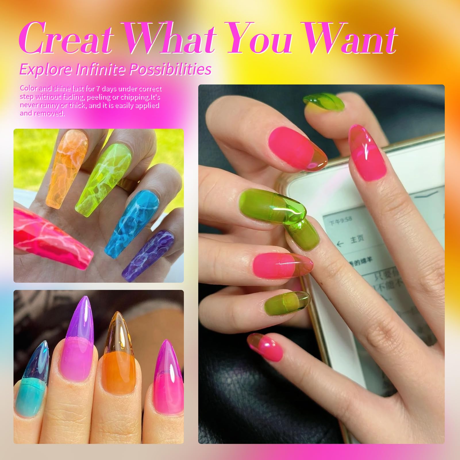 Born Pretty polish applied on fingernails demonstrating quick-dry glossy finish