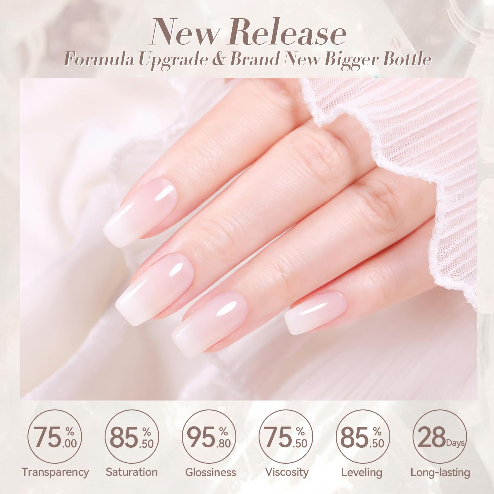 Born Pretty manicure in use on hands showing natural refined look