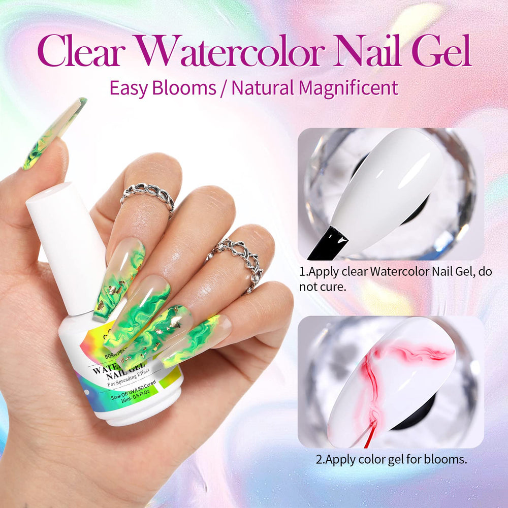 Born Pretty marble nail detail demonstrating natural spread effect benefit