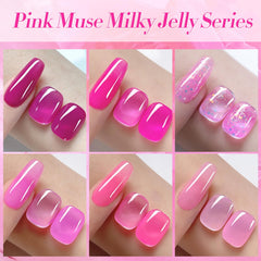 Born Pretty medium layer swatch on nails showing translucent finish and benefit: soft color