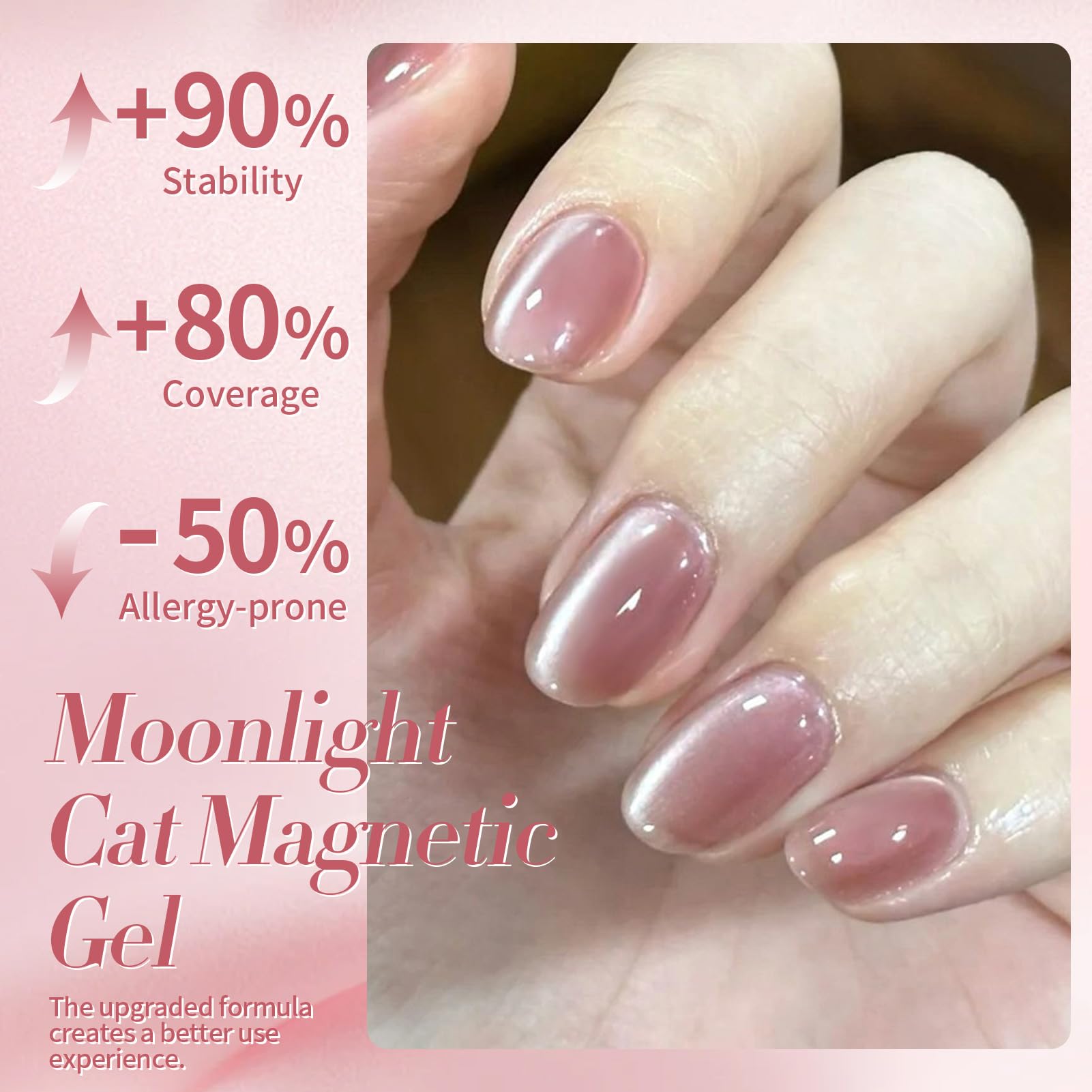 Born Pretty multi-nail set exhibiting varied cat-eye effects and glitter accents