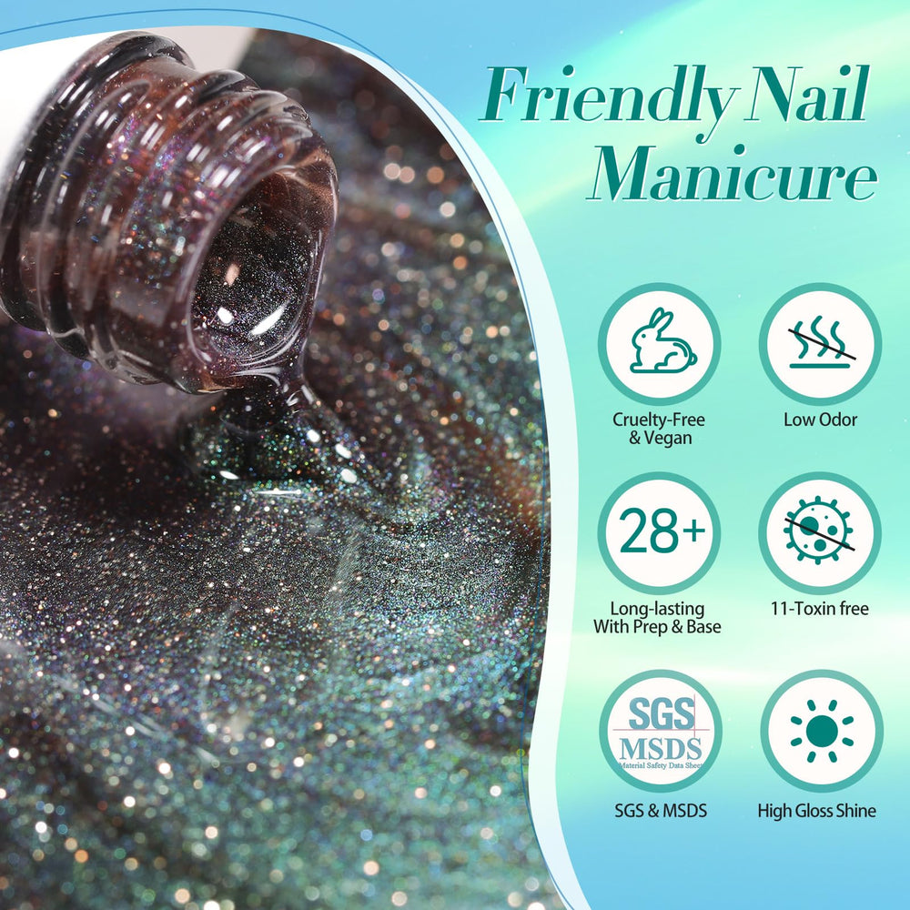 Born Pretty nails in lifestyle shot wearing varied cat-eye designs for style inspiration