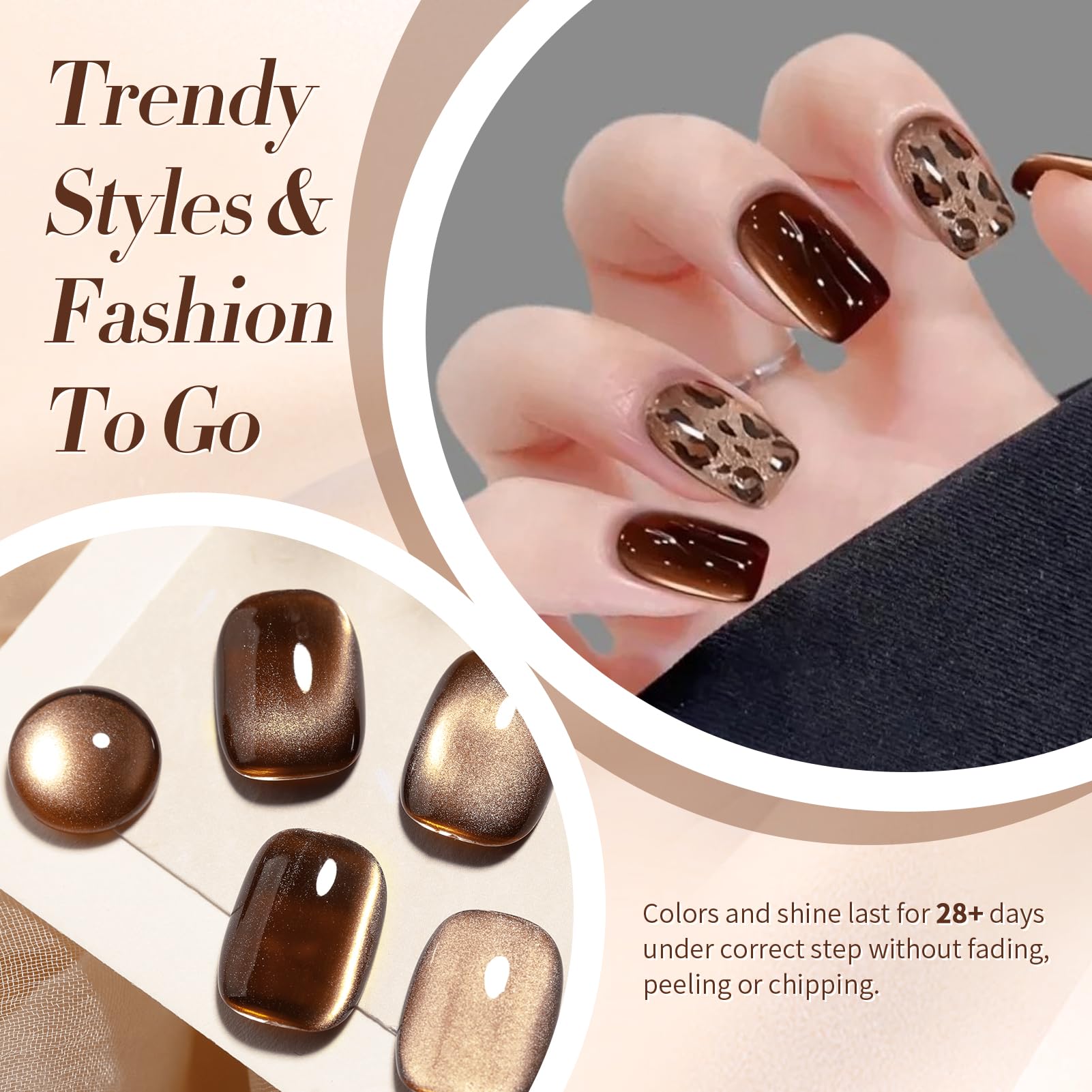 Born Pretty before and after nails showing long-lasting shine and wear