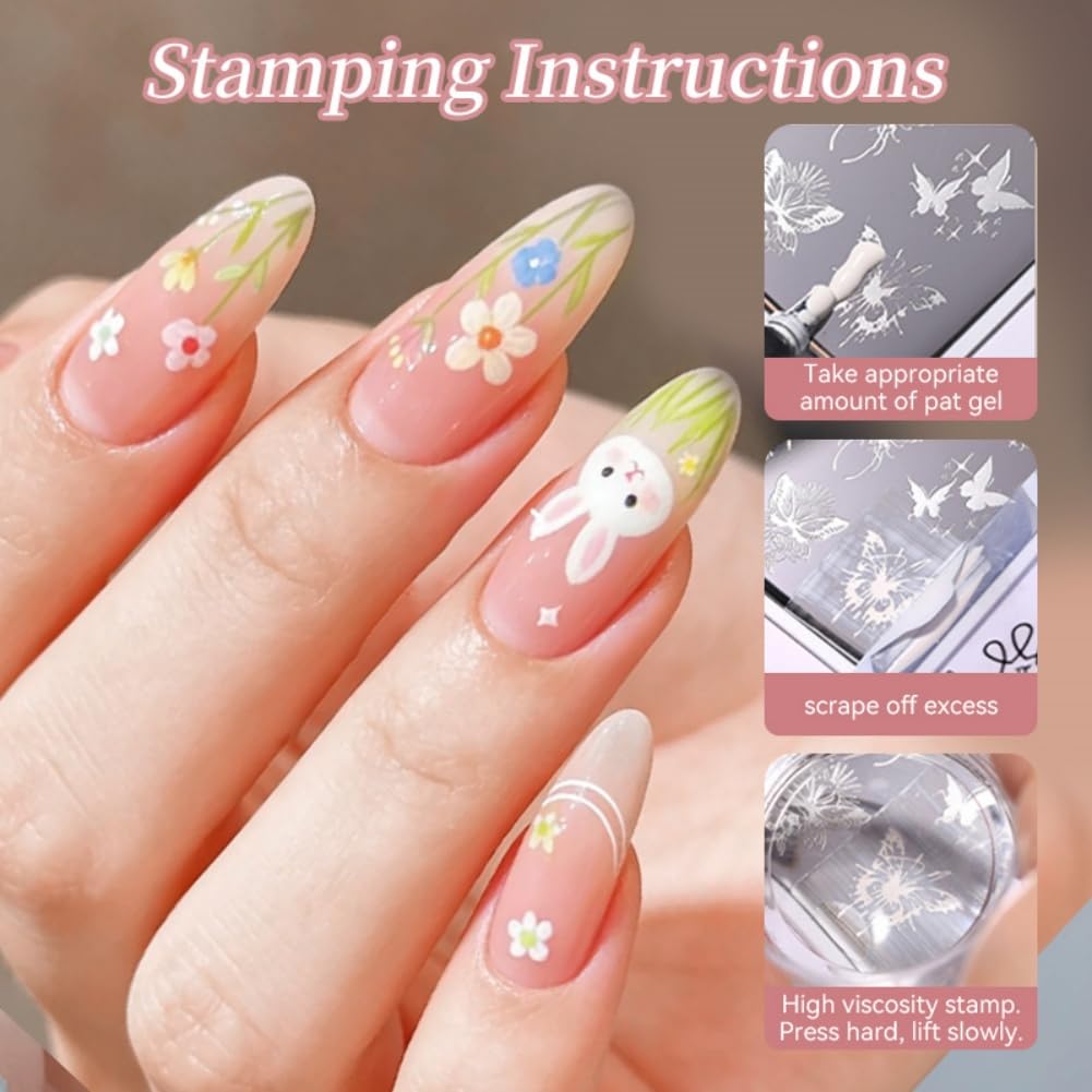 Born Pretty nail in use with gradient being patted for quick results