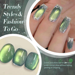 Born Pretty nail swatch on tips showing full manicure and holographic shift
