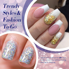 Born Pretty nail-tip swatch display showing distinct gold silver pink finishes for choice