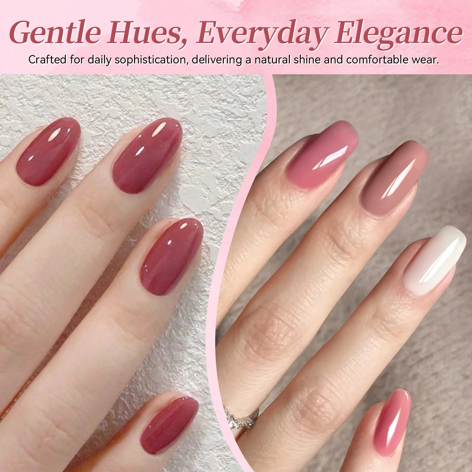 Born Pretty before and after nails showing durable glossy finish and improved look