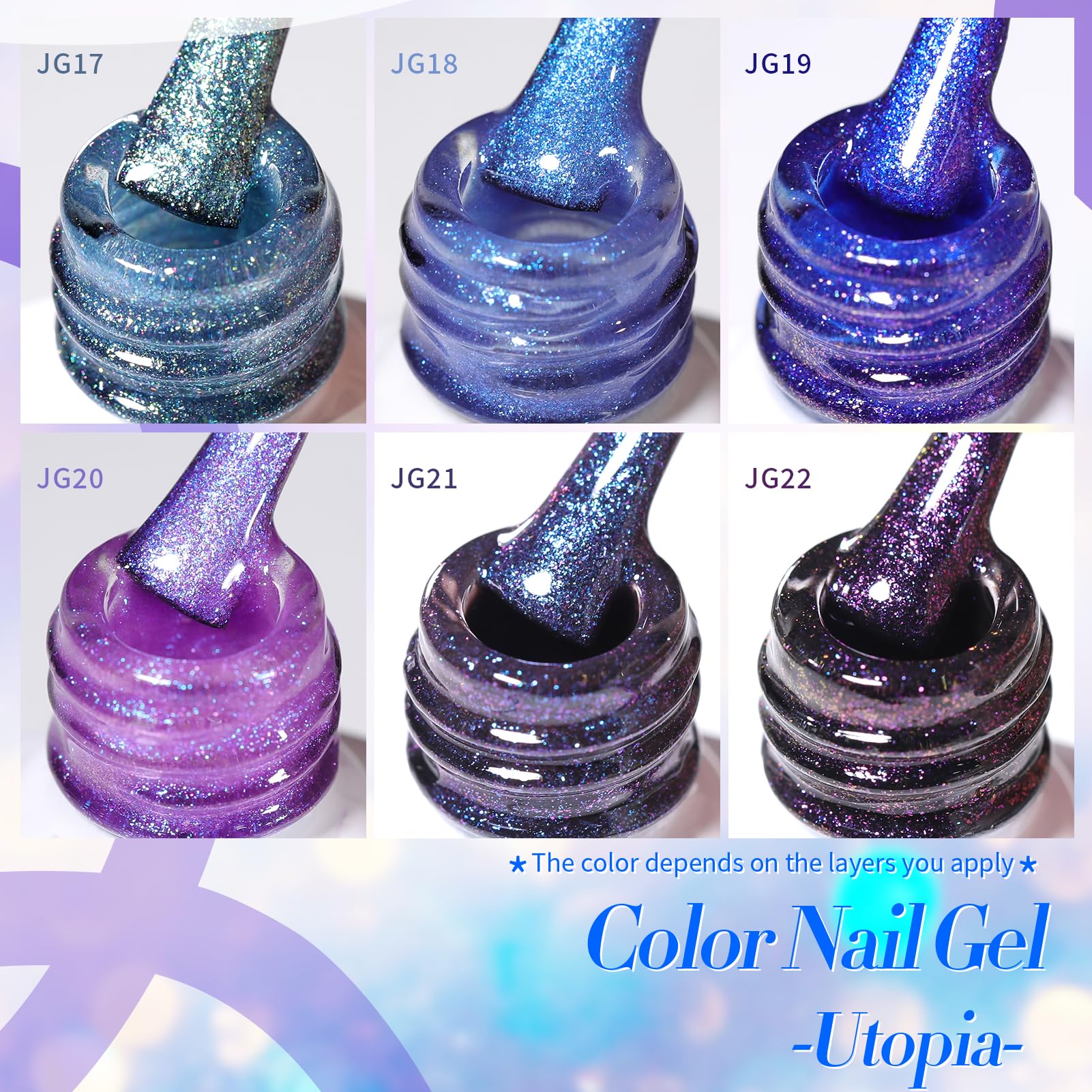 Born Pretty applied on nails showing blue-to-purple color shift and salon finish