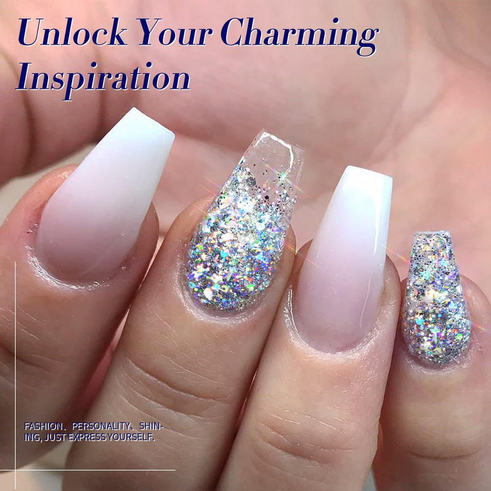 Born Pretty nails in use under party lighting showing dazzling sparkle for events