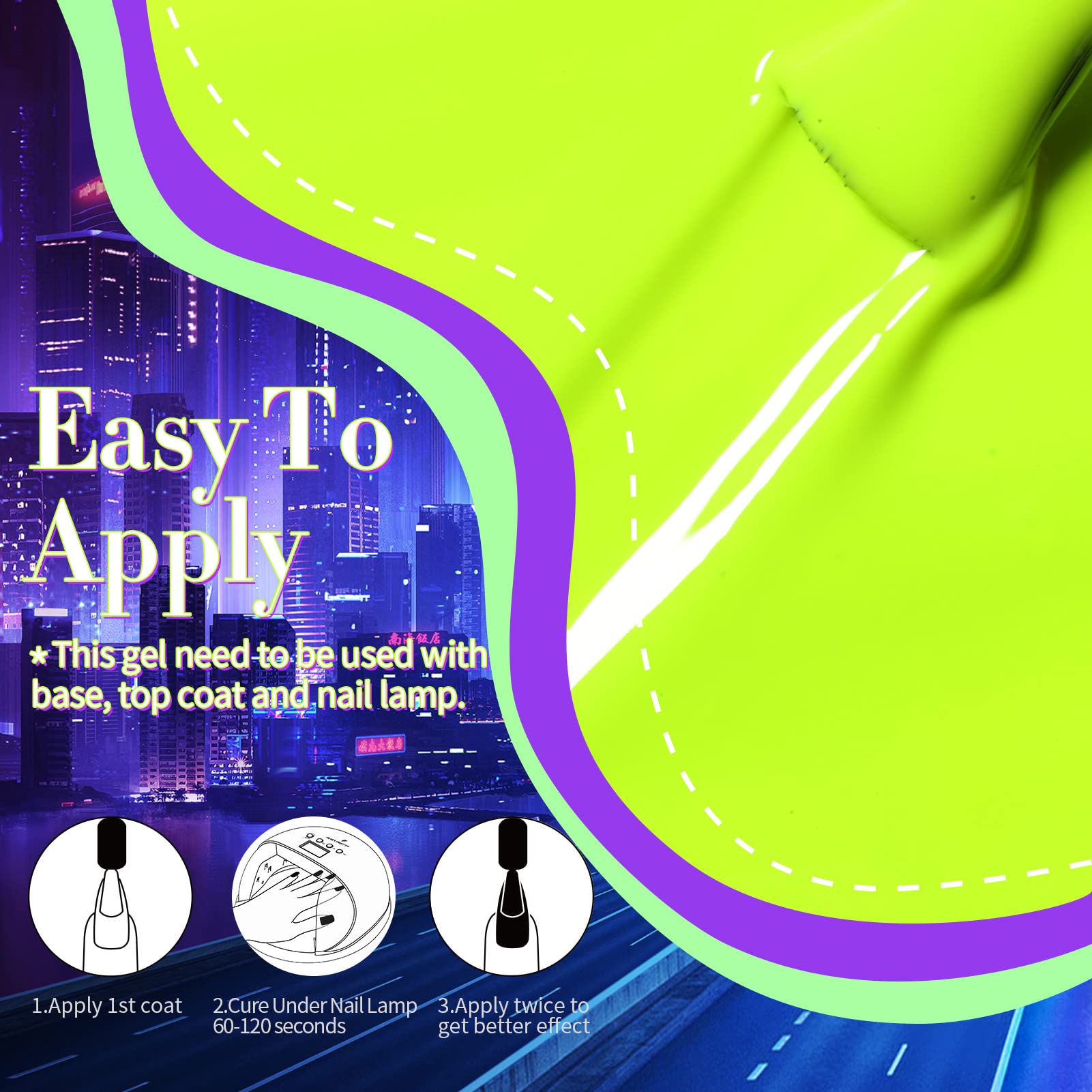 Born Pretty festival-style manicure in lifestyle setting showcasing bold neon impact benefit