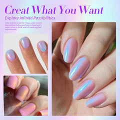 Born Pretty ombre nail example on hand showing blended mermaid effect