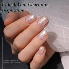 Born Pretty on-nail swatch over dark base showing high-contrast sparkle