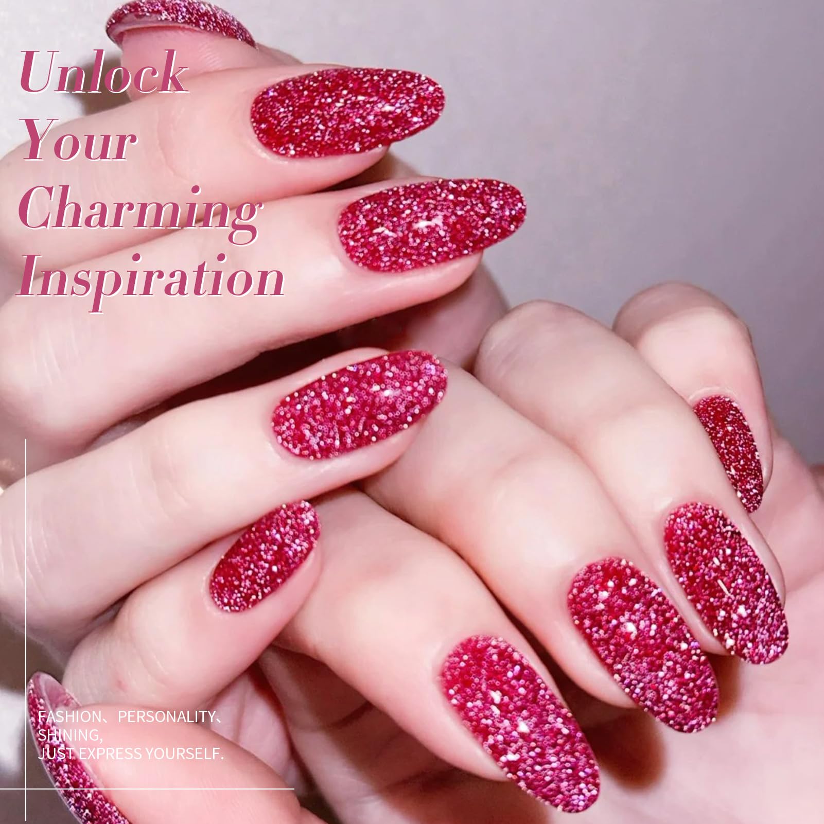 Born Pretty on-nail swatch hand showing finished manicure and benefit of high shine
