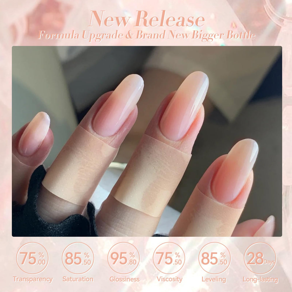 Born Pretty applied on nail tip displaying natural nude coverage