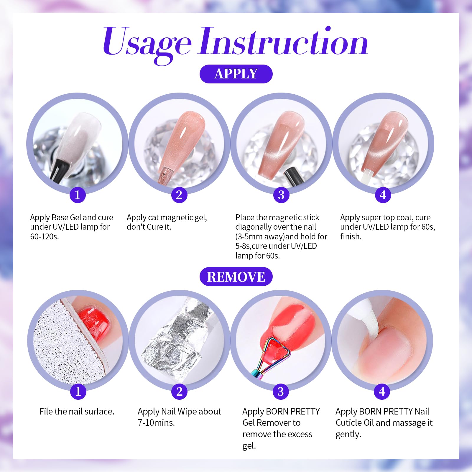 Born Pretty label and ingredient panel clear view showing product details benefit