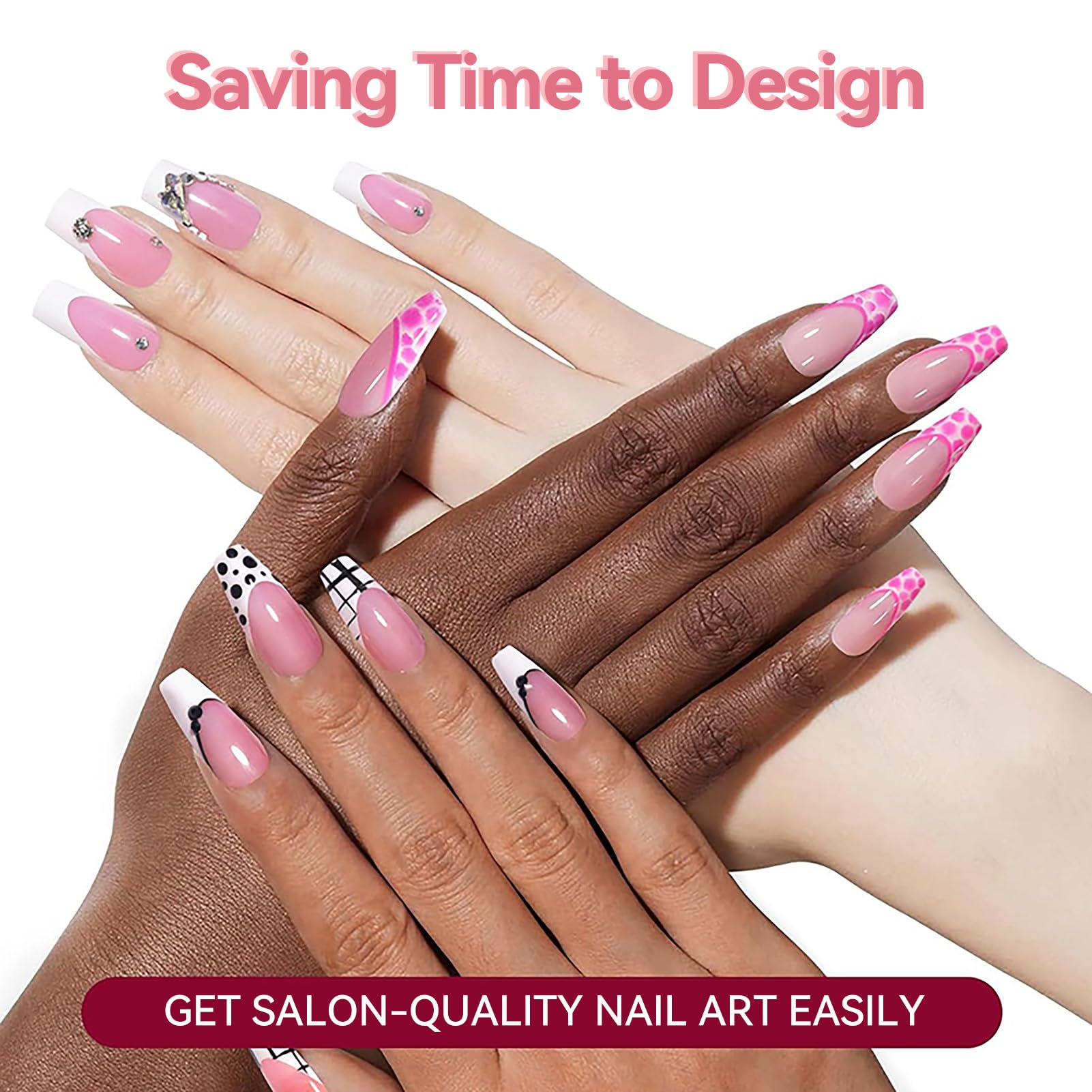 Born Pretty examples of full-nail stamped patterns demonstrating coverage