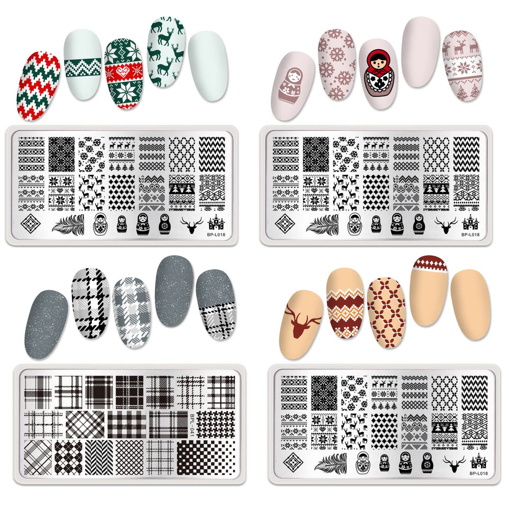 Born Pretty plaid design close-up for precise geometric looks and consistency
