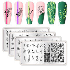 BORN PRETTY plate front view showing floral designs and clear engraving benefit precision