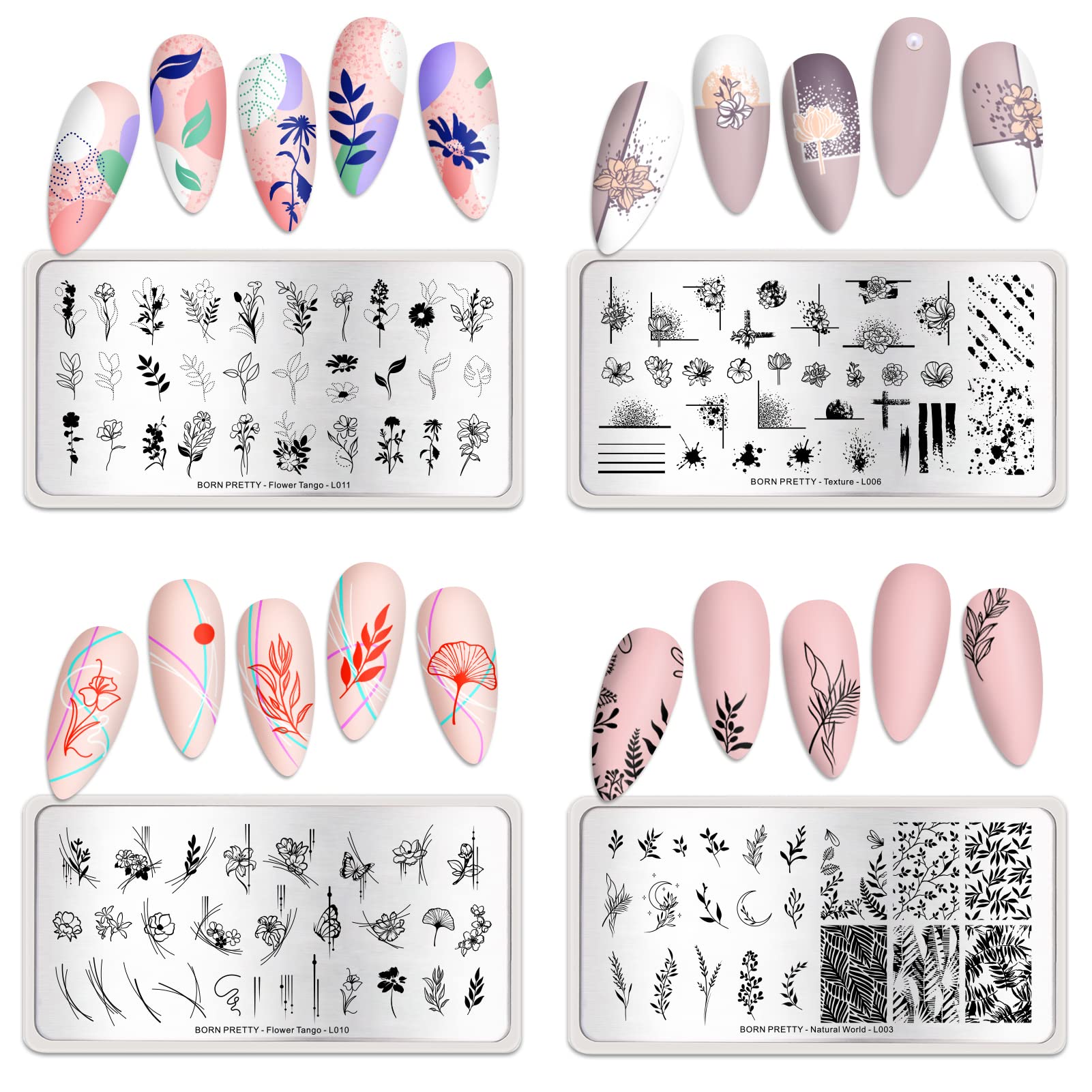 BORN PRETTY stacked plates showing compact size and easy storage benefit