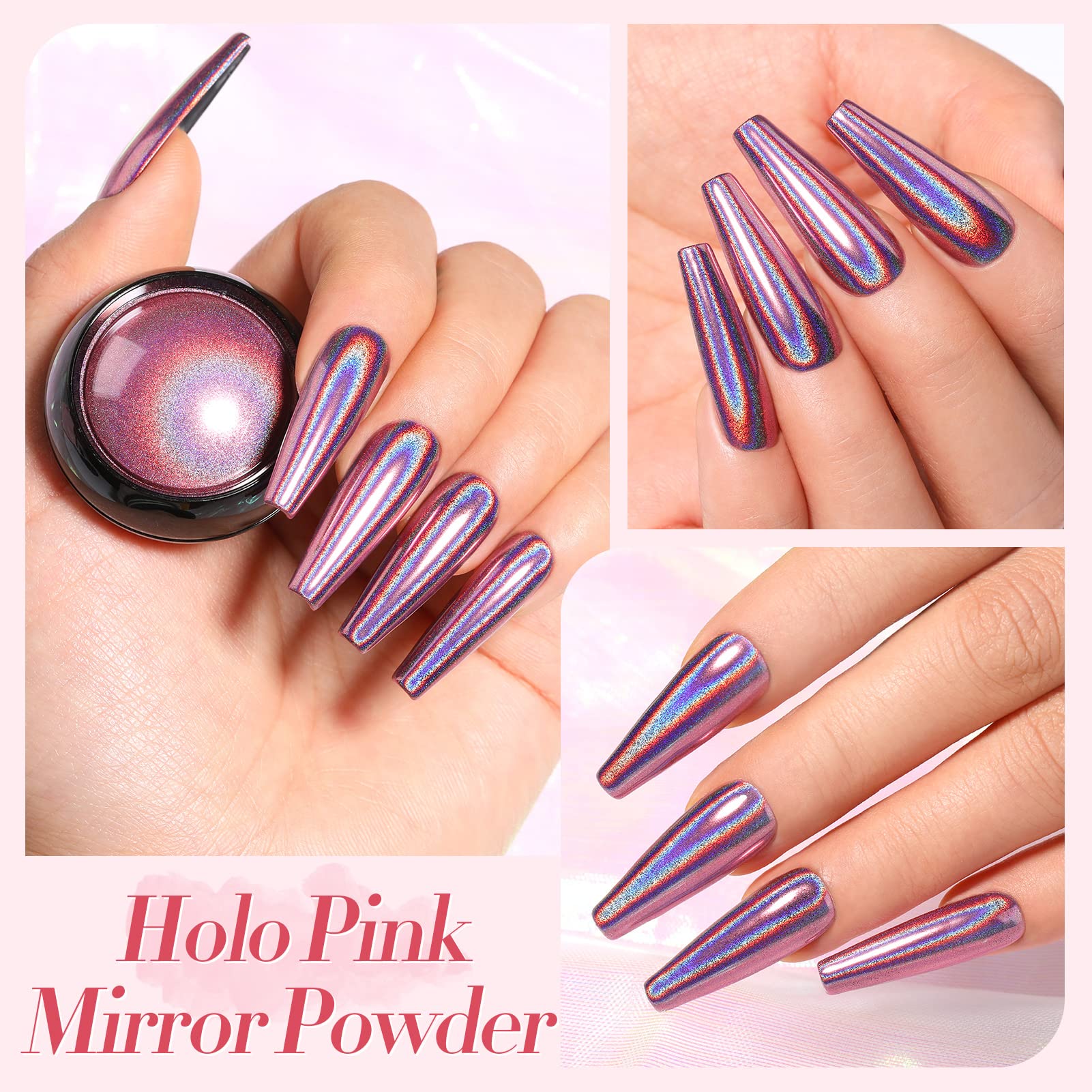 Born Pretty rose gold pigment detail demonstrating warm metallic color payoff