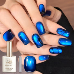 Born Pretty bottle front view showing glossy royal blue finish benefit