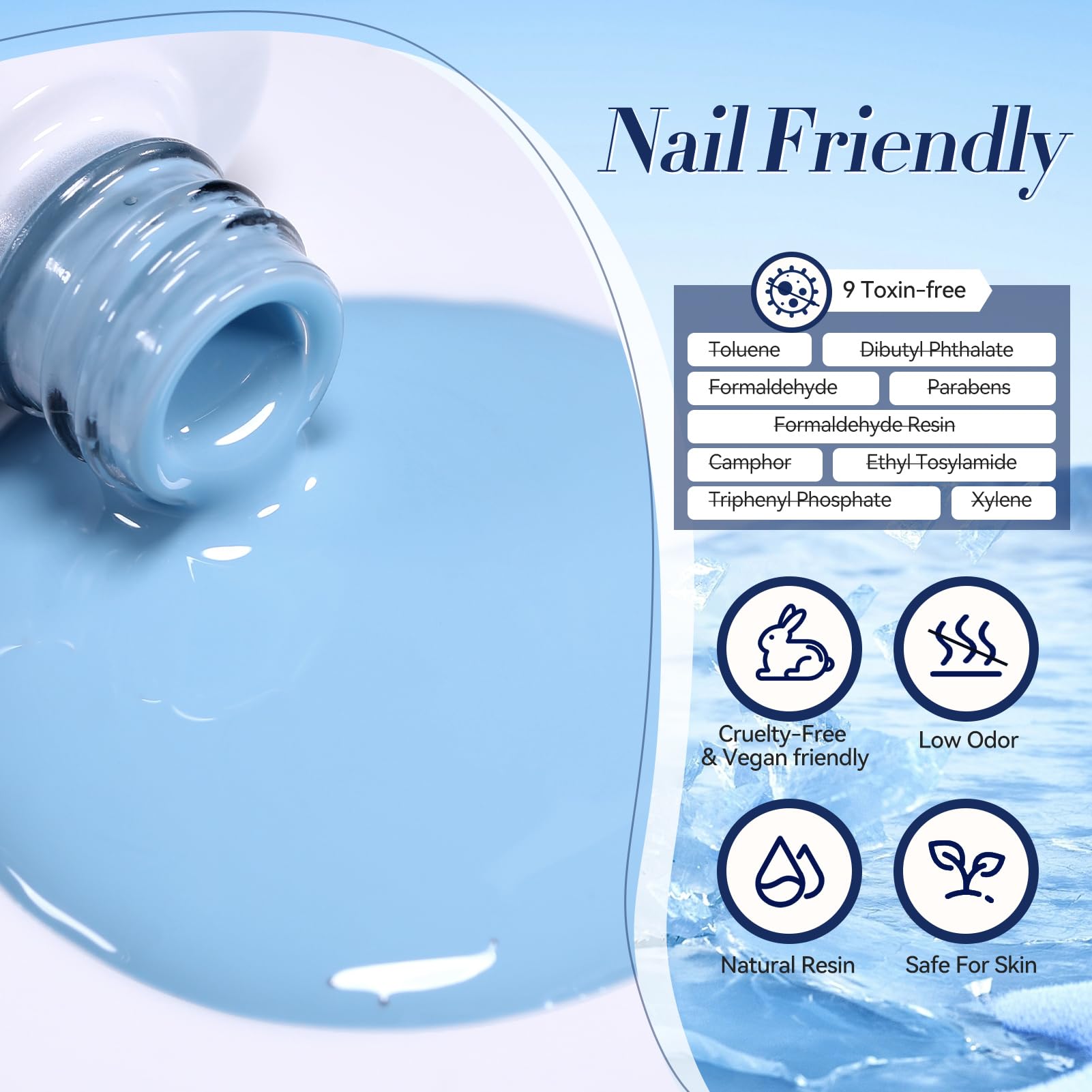 Born Pretty salon technician applying blue gel showing professional finish