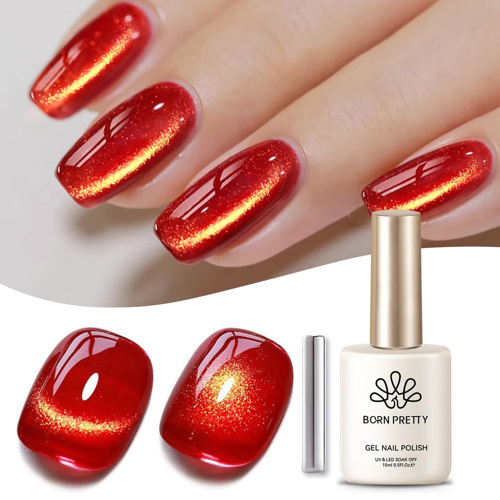 BORN PRETTY nail tech using magnet and lamp showing professional-quality gel results