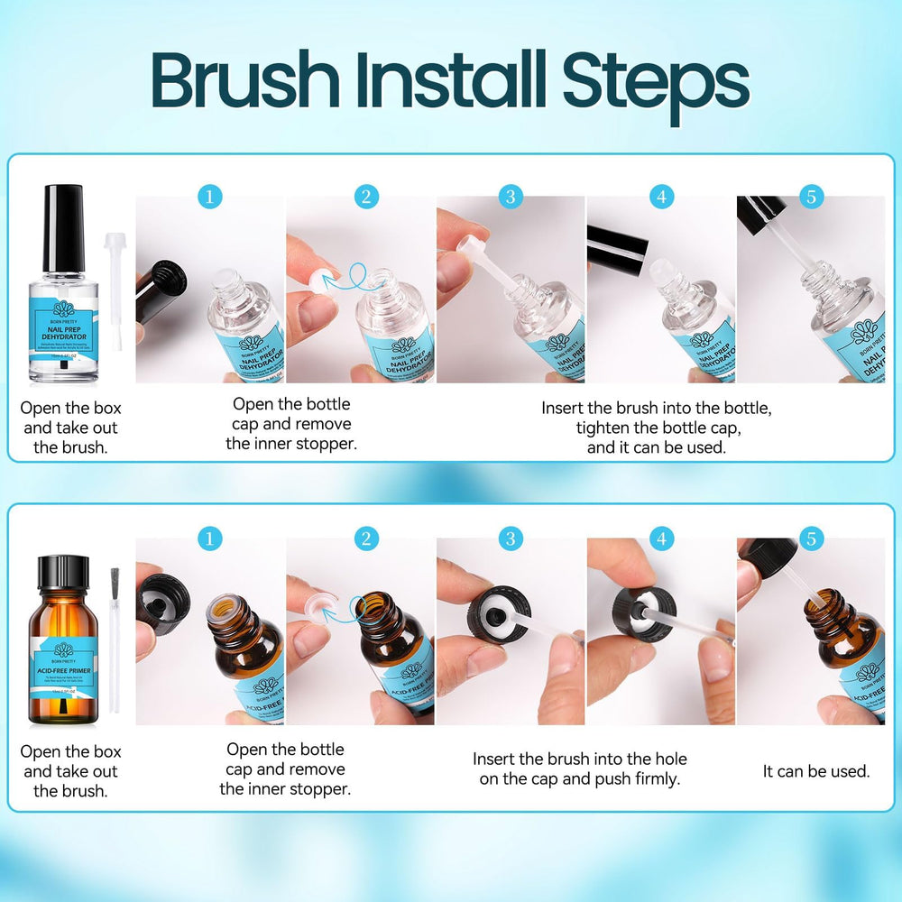 Born Pretty salon table with dehydrator and primer ready for client prep