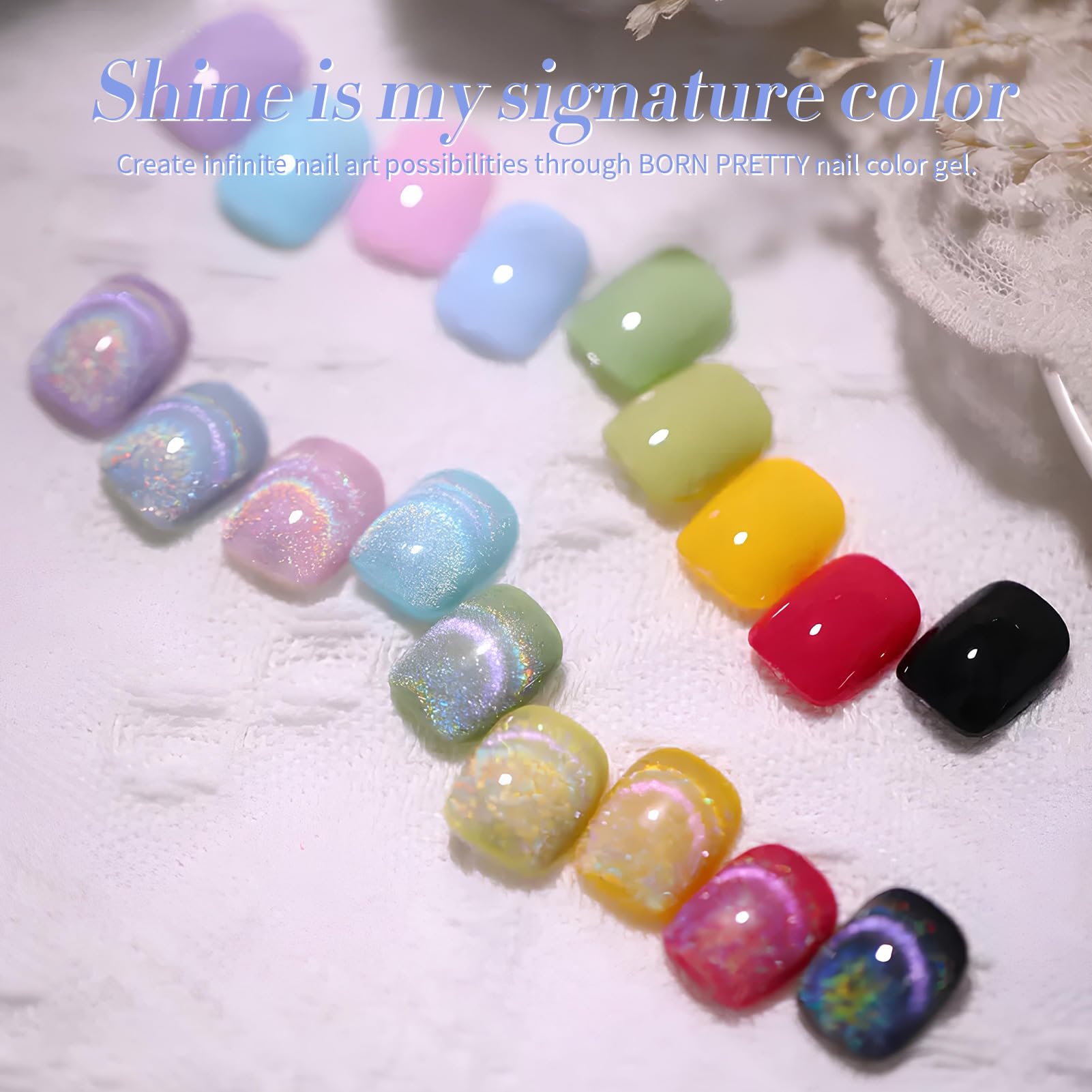 Born Pretty finished manicure on model showing salon-style glossy results