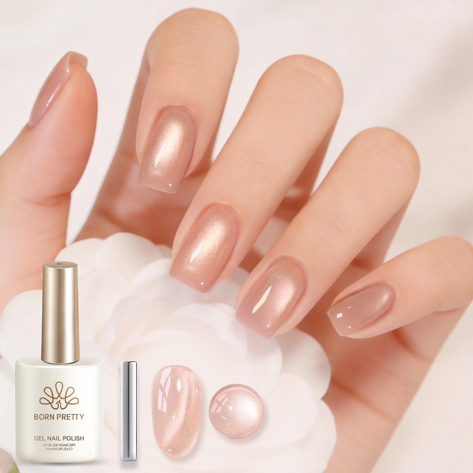 Born Pretty 15ml bottle next to a coin showing scale to confirm compact volume