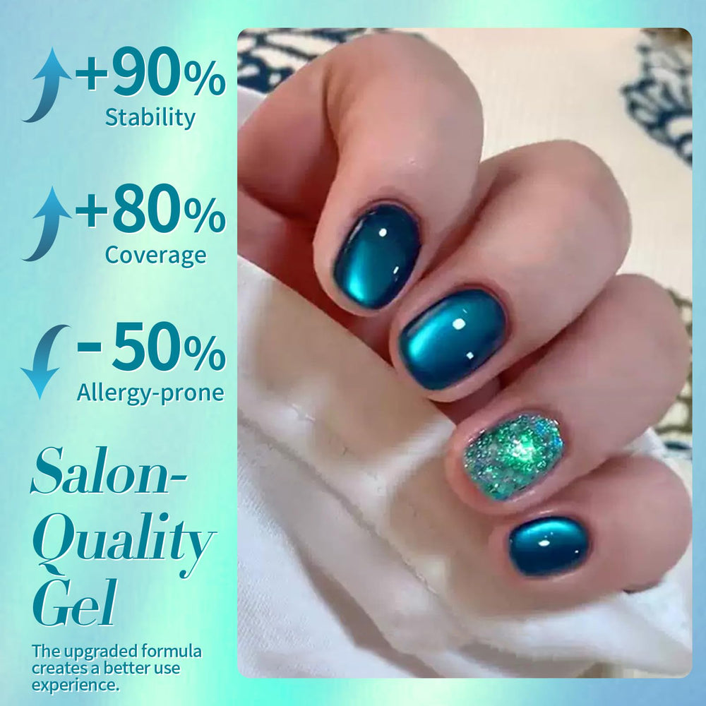 Born Pretty finished nails top view showing holographic shine benefit