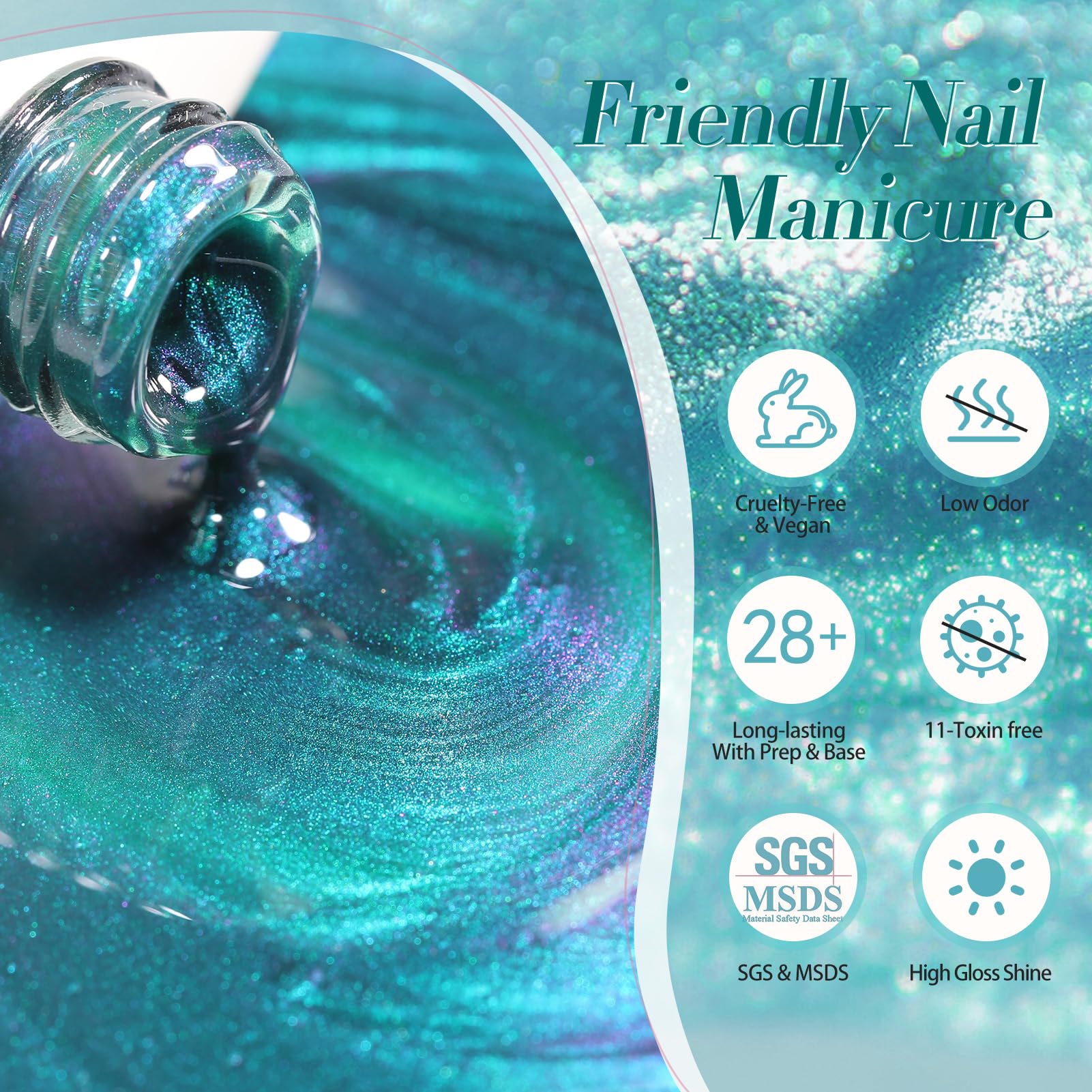 Born Pretty glossy finish close-up showing high shine and professional look