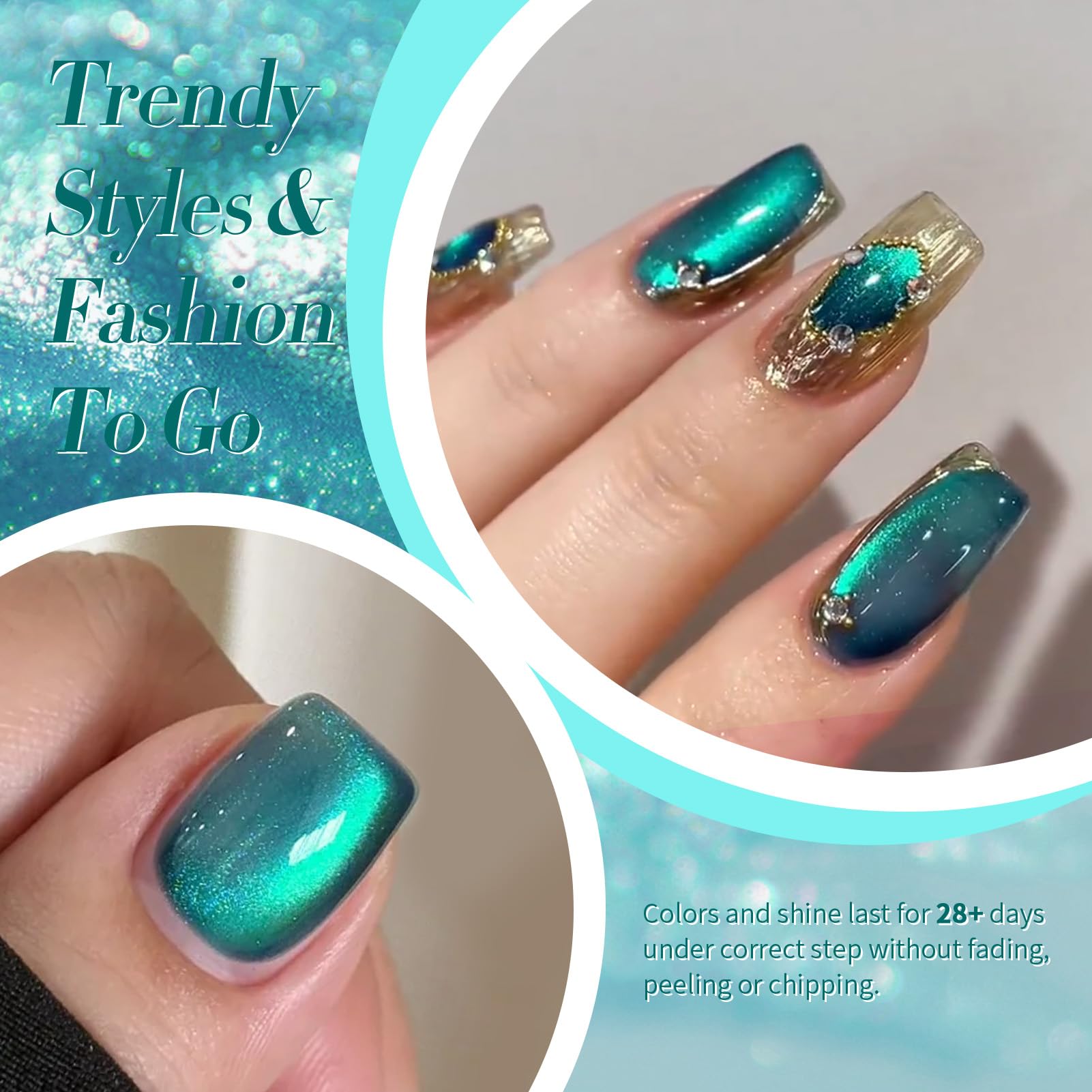 Born Pretty magnet held over wet polish demonstrating easy magnetic alignment
