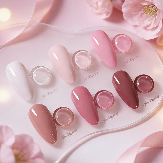 Born Pretty swatch strip on arm displaying six pastel pink shades for shade choice