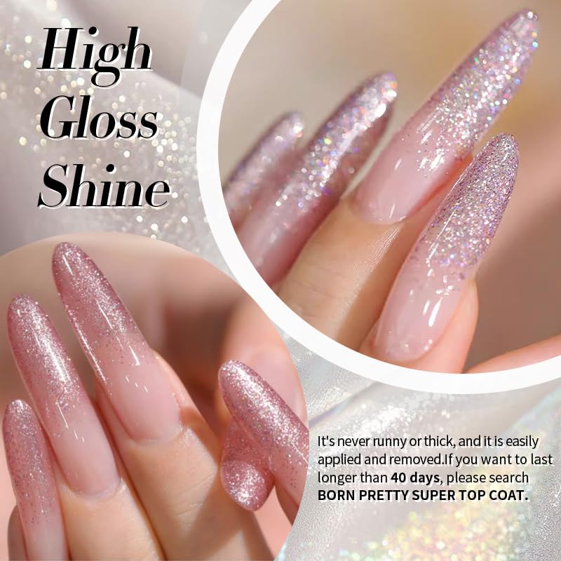 Born Pretty six bottles laid out to show the coordinated pastel-holographic palette
