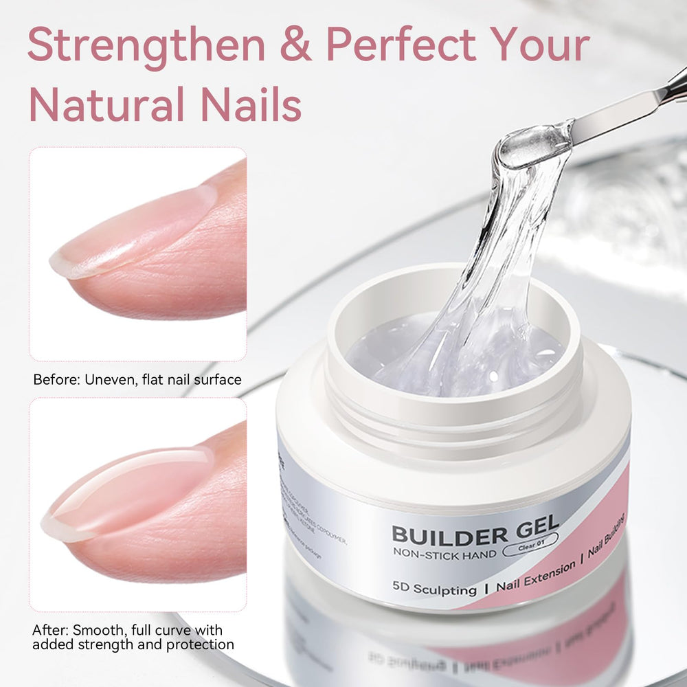 Born Pretty gel jar next to hand for size and scale, highlighting large 60g capacity