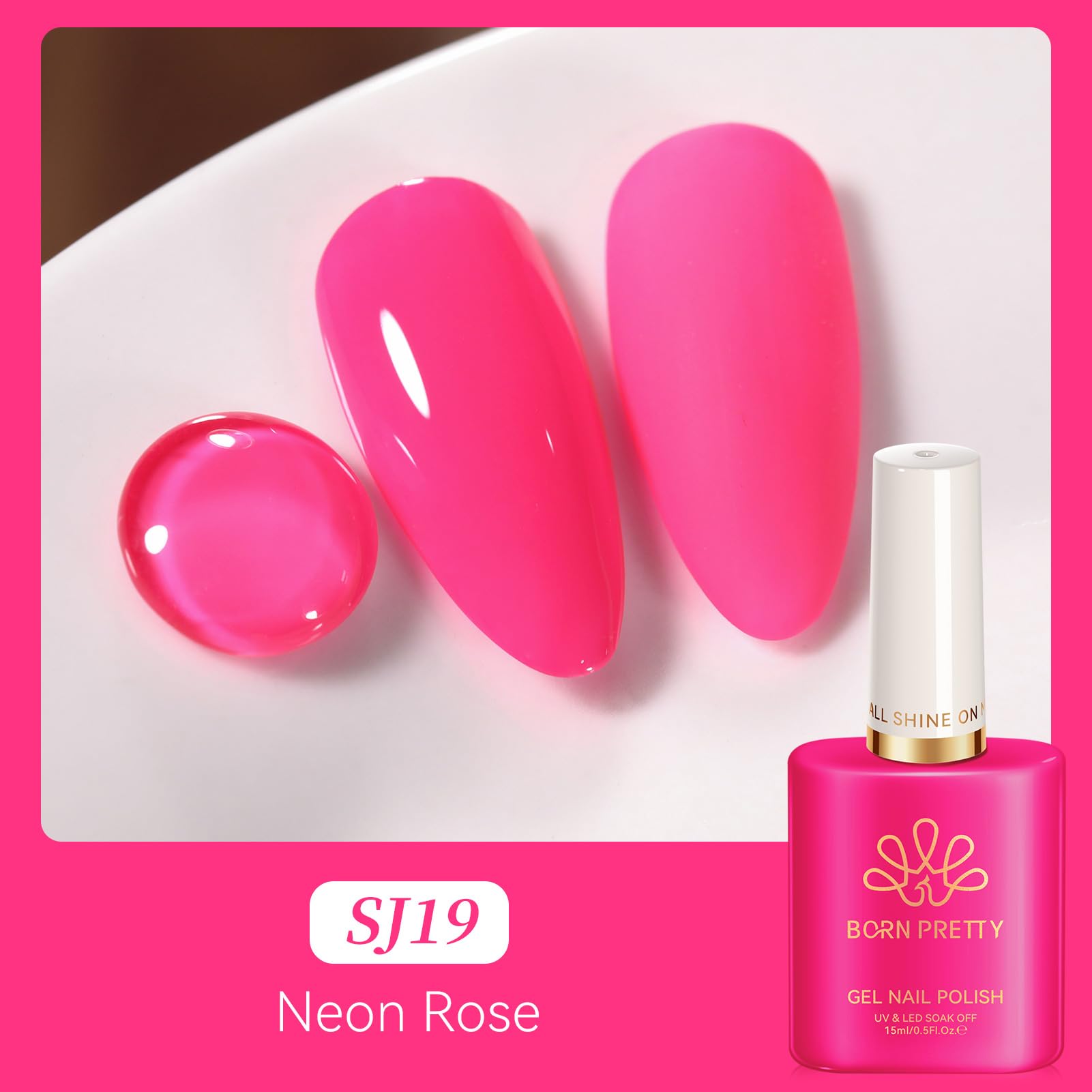 Born Pretty 15ml bottle beside coin to show compact travel size