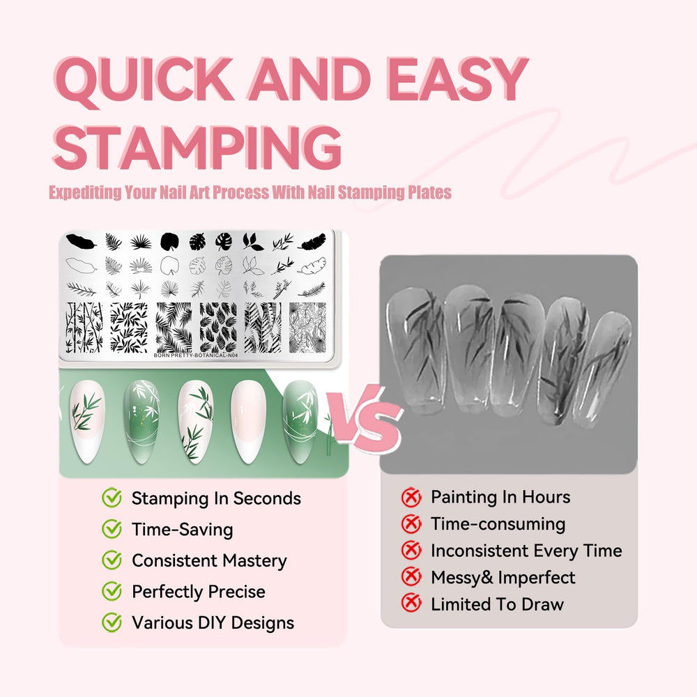 Born Pretty plate held by hand to show scale and easy handling benefit