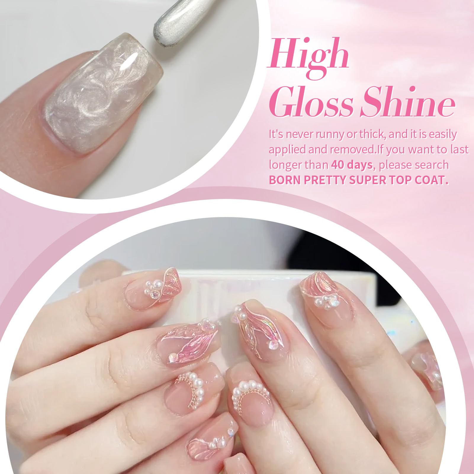 Born Pretty bottle beside coin showing compact 7ml size and portability