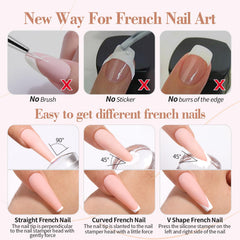 Born Pretty stamper in use applying French tip for faster salon-style results