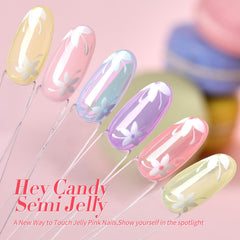 Born Pretty model wearing pastel jelly manicure outdoors, showing seasonal style inspiration benefit